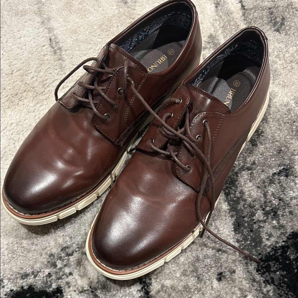 BRUNO MARC 10.5 Men's Brown Leather Shoes